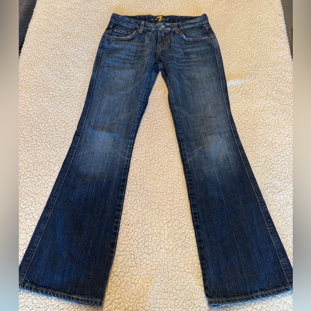 7 For All Mankind Women's Dark Blue Boot Cut Jeans
